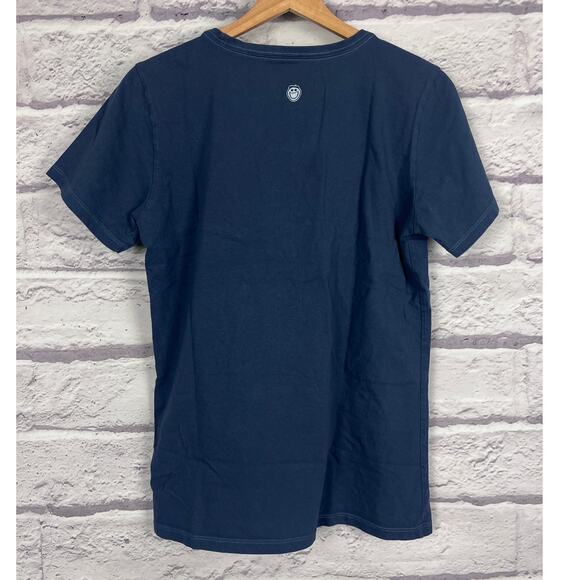 Life is Good Womens M Vintage Leisure Outdoors Funny Wine Graphic Navy Blue Tee - Picture 4 of 9